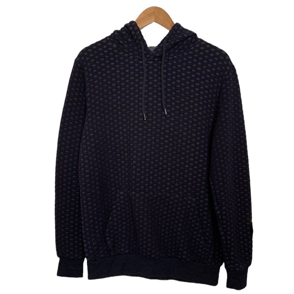 Thick Navy Blue Textured Hoodie